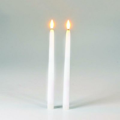 ACA Lighting Vánoční dekorace 2 voskové bílé svíčky LED teplá bílá na baterie 2xAAA ON/OFF dálkové ovládání IP20 2,2x27cm X0721195 – Sleviste.cz