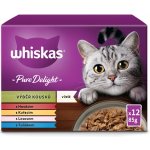 Whiskas Pure Delight hovězí a kuře a losos a tuňák v želé 12 x 85 g – Hledejceny.cz