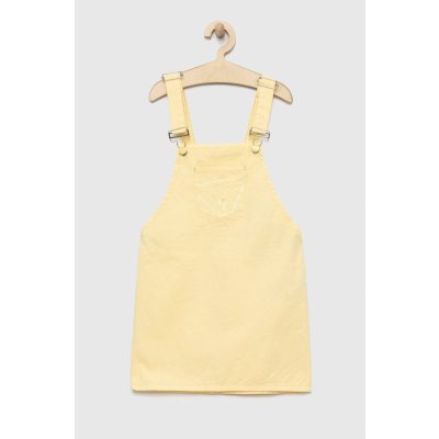 Guess dětské riflové šaty mini žlutá – Zboží Mobilmania