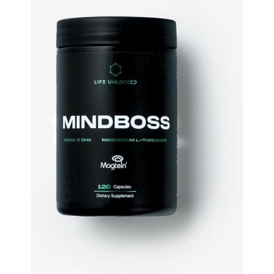LifeUnlocked MindBoss Omega-3 DHA & Magtein Magnesium L-threonate 120 kapslí – Hledejceny.cz