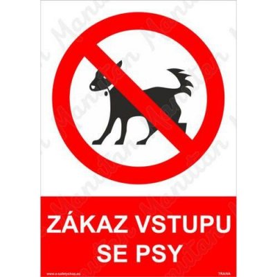 Zákaz vstupu se psy, samolepka 105 x 148 x 0,1 mm A6 – Zbozi.Blesk.cz