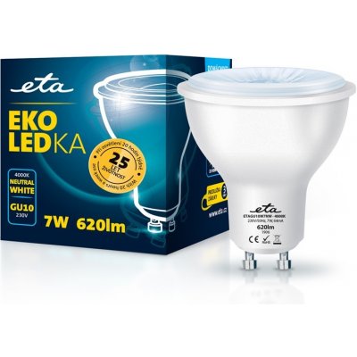 Eta EKO LEDka bodová 7W, GU10, neutrální bílá – Zboží Živě