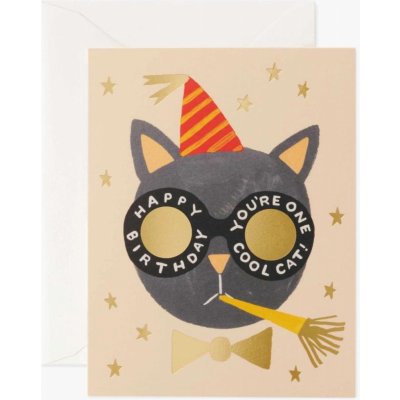 Rifle Paper Co. Přání k narozeninám Cat, béžová barva, krémová barva, papír – Hledejceny.cz