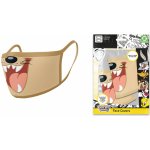 CurePink: ochranná rouška na ústa Looney Tunes: Tasmánský čert Taz hnědá – Zboží Mobilmania