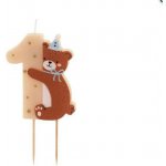 PartyDeco Svíčka č. 1 "Teddy Bear" 7 cm – Zbozi.Blesk.cz