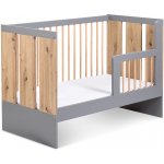 KLUPS postýlka PAULINE se zábranou grafit dub 120 x 60 – Zboží Mobilmania