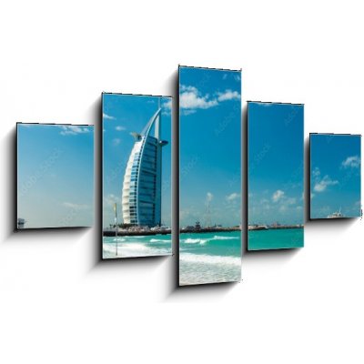 Obraz 5D pětidílný - 125 x 70 cm - Burj Al Arab Hotel in Dubai, United Arab Emirates Hotel Burj Al Arab v Dubaji, Spojené arabské emiráty – Hledejceny.cz