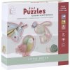 Dřevěná hračka Little Dutch Tiamo puzzle 6v1 květiny a motýli