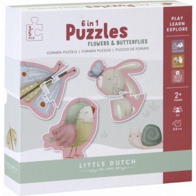 Little Dutch Tiamo puzzle 6v1 květiny a motýli – Sleviste.cz