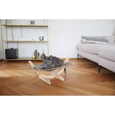 Lehátko houpací SIESTA II lněná houpačka pro kočky 61 x 37 x 32 cm – Zbozi.Blesk.cz