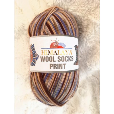 Himalaya Příze Wool socks print - S32-03 hnědo-fialová – Hledejceny.cz