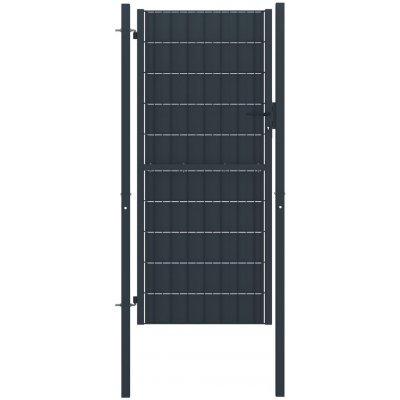 Plotová branka PVC a ocel 100 x 124 cm antracitová 670669 – Sleviste.cz
