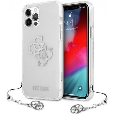 Pouzdro Guess iPhone 12/12 Pro Transparent 4G Charms Collection stříbrné – Zboží Mobilmania