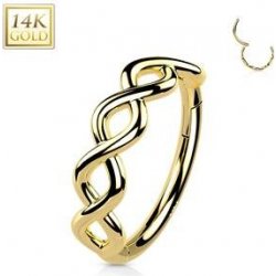 Šperky4U zlatý piercing segment kruh ZL01231-YG