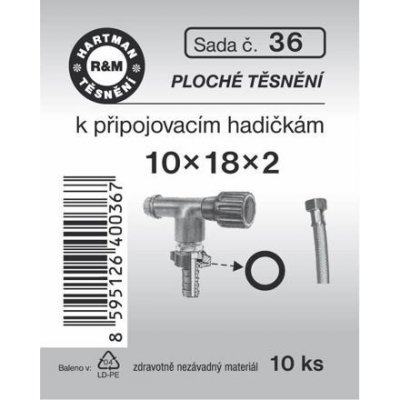 HARTMAN těsnění pryžové ploché k připojovacím hadičkám, sada č. 36 – Zboží Dáma