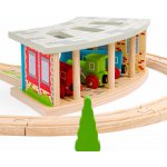 Bigjigs Rail Bigjigs Trojité depo s vraty – Zboží Dáma
