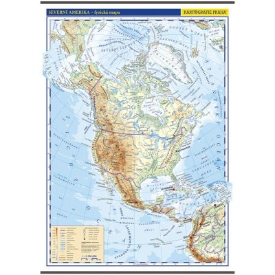 Kartografie PRAHA, a. s. Severní Amerika – školní nástěnná fyzická mapa – Hledejceny.cz