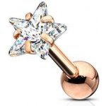 Šperky4U zlacený cartilage piercing do ucha hvězda CP1052-04 – Zboží Mobilmania