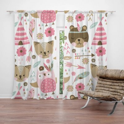 SABLIO Závěs Lesní zvířátka: 2ks 150x250cm – Hledejceny.cz