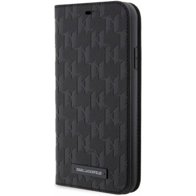 Pouzdro Karl Lagerfeld PU Saffiano Monogram Book iPhone 11 KLBKN61SA černé – Zboží Mobilmania