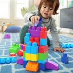 Mega Bloks Kostky v plastovém pytli růžová 60 ks – Zboží Mobilmania