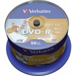 Verbatim DVD-R 4,7GB 16x, AZO, printable, spindle, 50ks (43533) – Hledejceny.cz