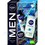 Nivea Men Sensitive sprchový gel 3 v 1 250 ml + Black & White antiperspirant proti bílým skvrnám 150 ml + Creme krém na obličej a tělo 150 ml – Zbozi.Blesk.cz