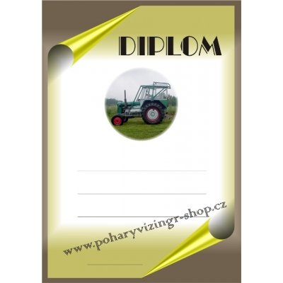 VIZINGR Traktor diplom č.5 Traktor č.5 VYPLNĚNÝ – Zboží Dáma