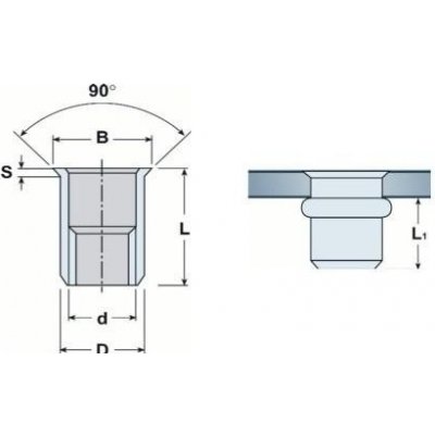 Nýtovací matice M8, ZB s malou zápustnou hlavou / balení 250 ks – Hledejceny.cz