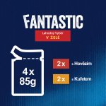 Felix Fantastic s kuřetem a hovězím v želé 4 x 85 g – Sleviste.cz