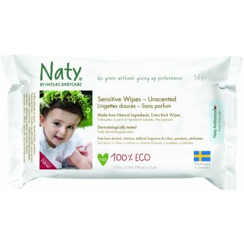 Naty Nature Babycare vlhčené ubrousky bez vůně pro citlivou pokožku 56 ks