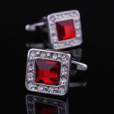 Manžetové knoflíčky rudý krystal – Zboží Dáma