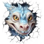Nažehlovací obrázek - šedomodrý drak ve zdi (dva rozměry), Velikost: Velký – Sleviste.cz
