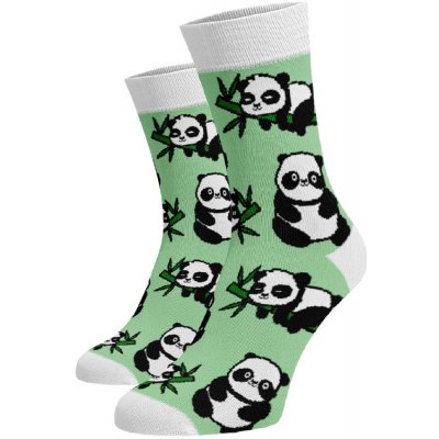 Veselé ponožky Pandy Bavlna Světle zelená – Zboží Mobilmania