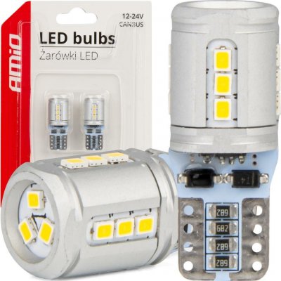 LED žárovky CANBUS T10e W5W 15x2016 SMD White 12V/24V AMIO-03723 – Hledejceny.cz