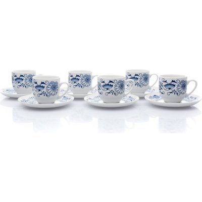 Thun 1794 Sada kávových šálků s podšálkem český porcelán Saphyr cibulák 6 x 170 ml – Zboží Mobilmania