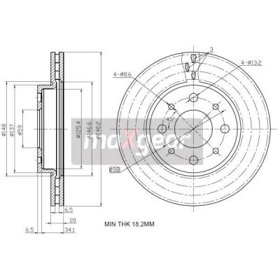 Brzdový kotouč FIAT přední PANDA 1.3JTD 240X20 9861610 MAXGEAR – Zbozi.Blesk.cz