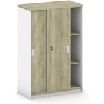 Mirelli, Skříň zasouvací 800 x 400 x 1200 mm, bílá/dub sonoma – Zboží Dáma