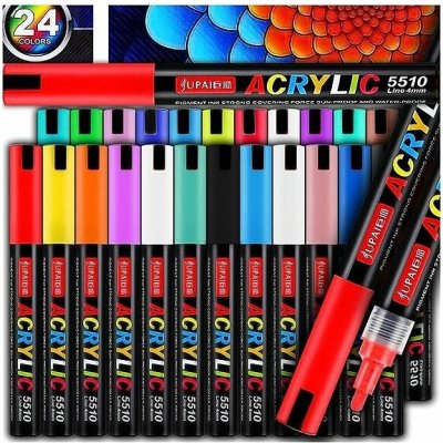 TopKing Akrylové fixy XXL profesionální sada voděodolné 24 ks – Zboží Dáma