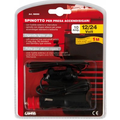 Zástrčka do zapalovače 12 / 24 V s vypínačem a pojistkou | Zboží Auto