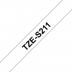 Brother TZE-S211, černý tisk bílý podklad, 8m x 6mm, extrémně adhezivní – Hledejceny.cz