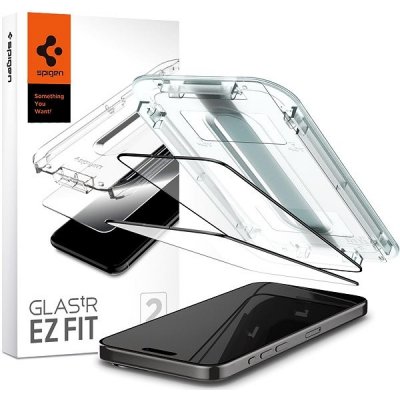 Spigen Glass tR EZ Fit 2 Pack, FC Black - iPhone 15 Pro AGL06893 – Zboží Mobilmania
