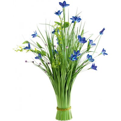Okrasná tráva svazek modré květy 70 cm
