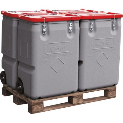 CEMO MOBIL-BOX pro skladování a přepravu nebezpečných materiálů 170 l, červený(11454)
