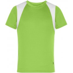 James & Nicholson dětské sportovní tričko s krátkým rukávem JN397k Limetkově zelená bílá