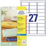 Avery Zweckform Adresní etikety QuickPEEL 25 listů A4 transparentní 63,5 x 29,6 mm pro inkoust J4721-25 – Hledejceny.cz