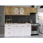 FRONTI Kuchyňská linka MARGID 240cm Dub artisan/Bílá – Zboží Dáma