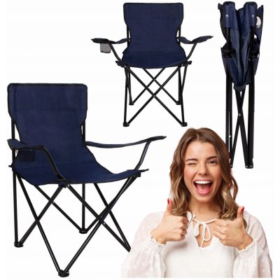 Springos Turistická židle s opěradlem CS0003 odstíny modré – Zbozi.Blesk.cz