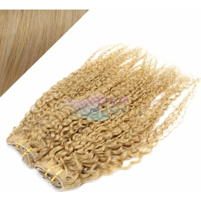 Kudrnaté DELUXE clip in vlasy REMY 50cm přírodní blond #22 – Sleviste.cz