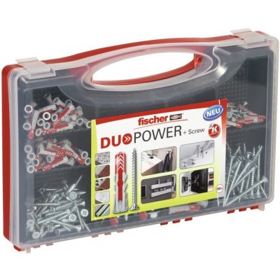 Fischer DUOPOWER 5, 6, 8 a 10 univerzální hmoždinka sada + šrouby REDBOX - 536091 – Sleviste.cz